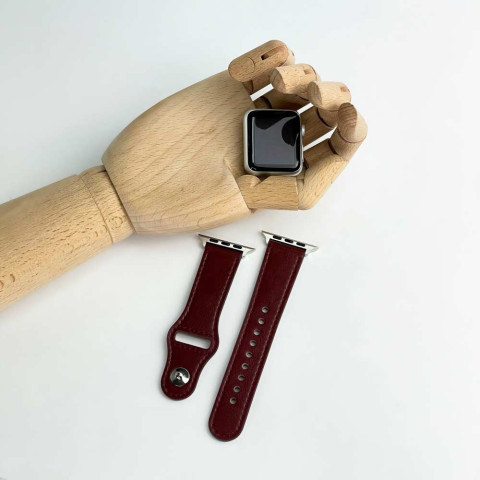 Кожаный ремешок Leather Rivet Clasp на Apple Watch 38/40/41mm Hermes red Кожаный ремешок Leather Rivet Clasp на Apple Watch 38/40/41mm Hermes red